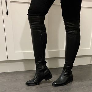 Black leather boots 99%new！Great price！